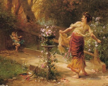 花の天使と少女ハンス・ザツカ Oil Paintings